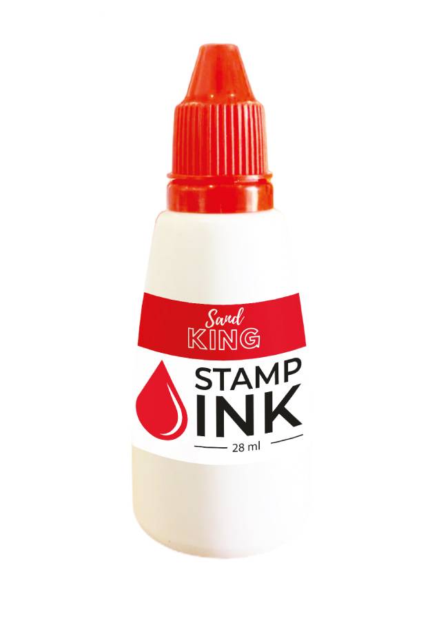 ตรายาง น้ำหมึกเติมตรายางหมึกในตัว Sanrd King ขนาด 28ml สีแดง