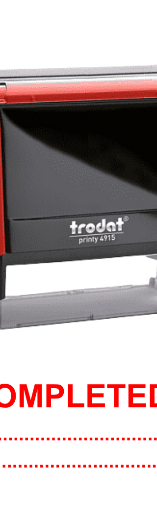 ตรายางหมึกในตัว Trodat 4915 "Completed By: Date:"