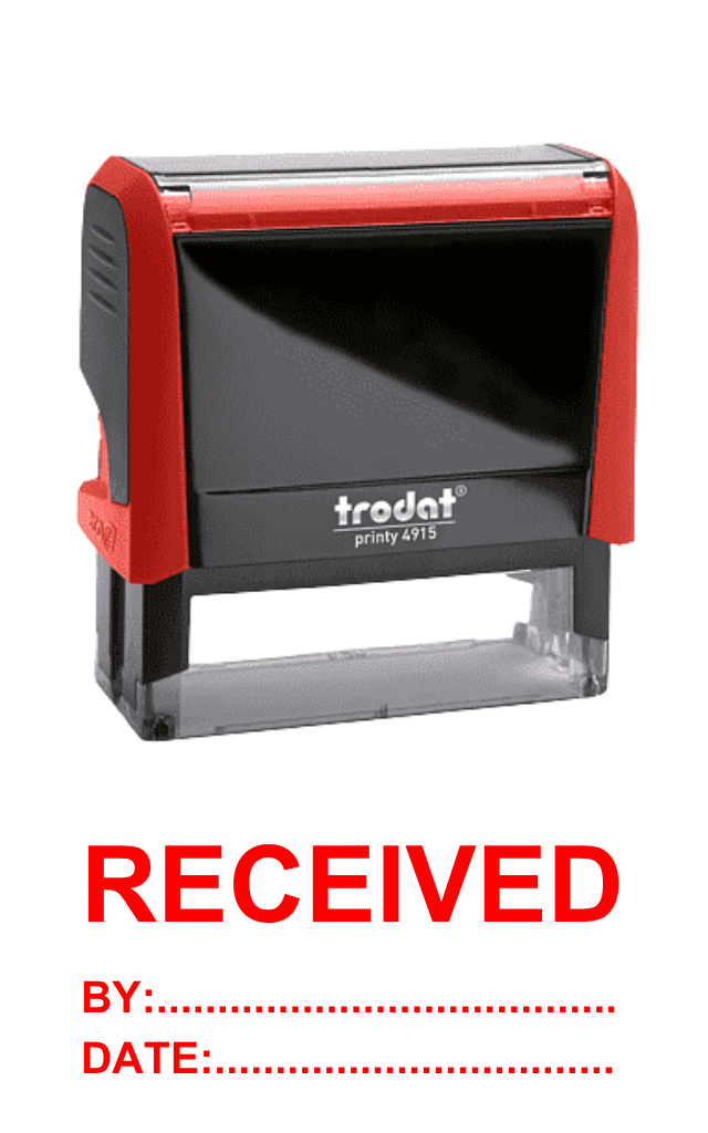 ตรายางหมึกในตัว Trodat Printy 4915 RECEIVED BY: DATE: จัดการเอกสาร