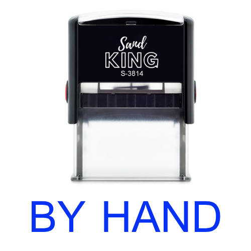 ตรายางหมึกในตัว ตรา Sand King S-3814 ข้อความ By Hand