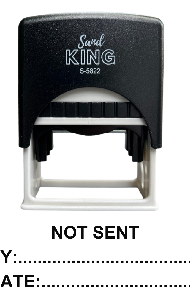 ตรายางหมึกในตัว ตรายางสำเร็จรูป 'NOT SENT BY: DATE:'