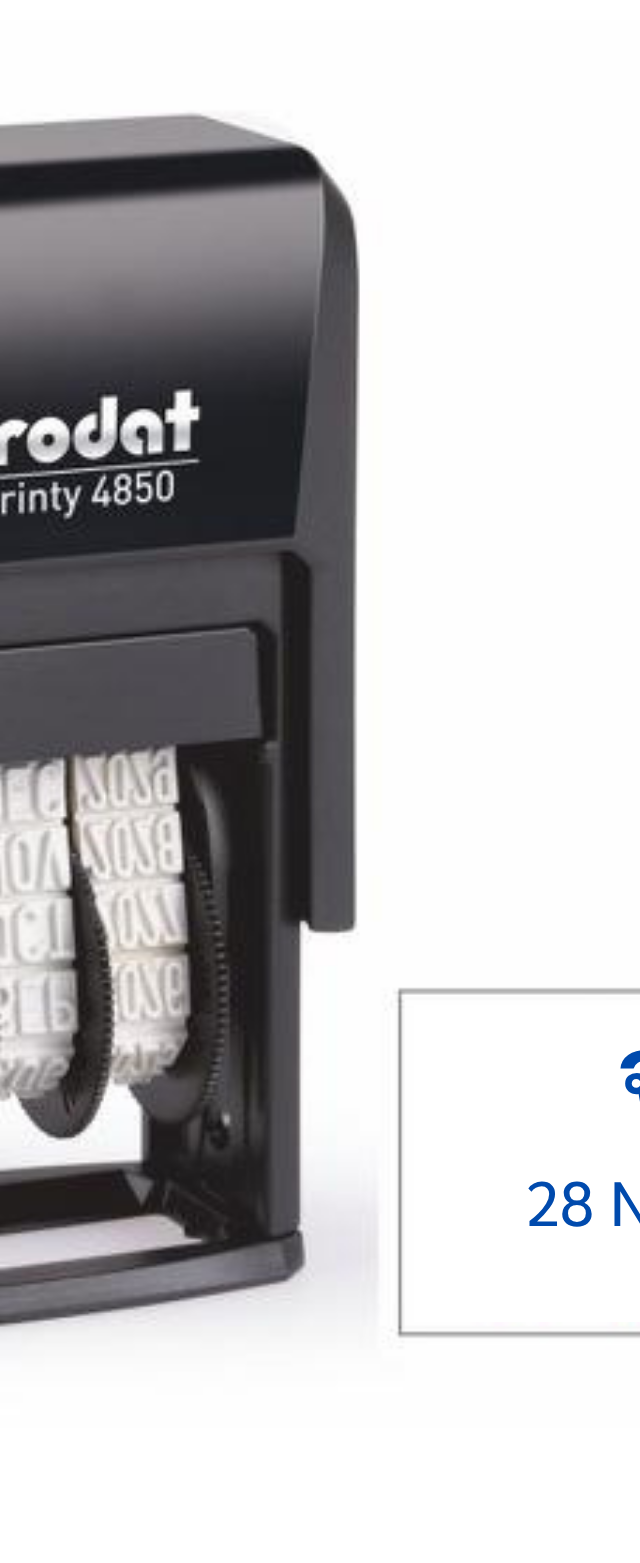 ตรายางวันที่ Trodat Printy 4850 พร้อมคำว่า 'จอง'