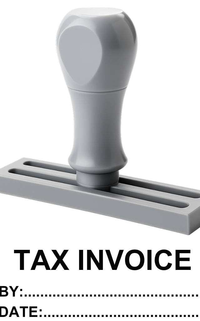 ตรายางสำเร็จรูป 'TAX INVOICE' สำหรับออกใบกำกับภาษี