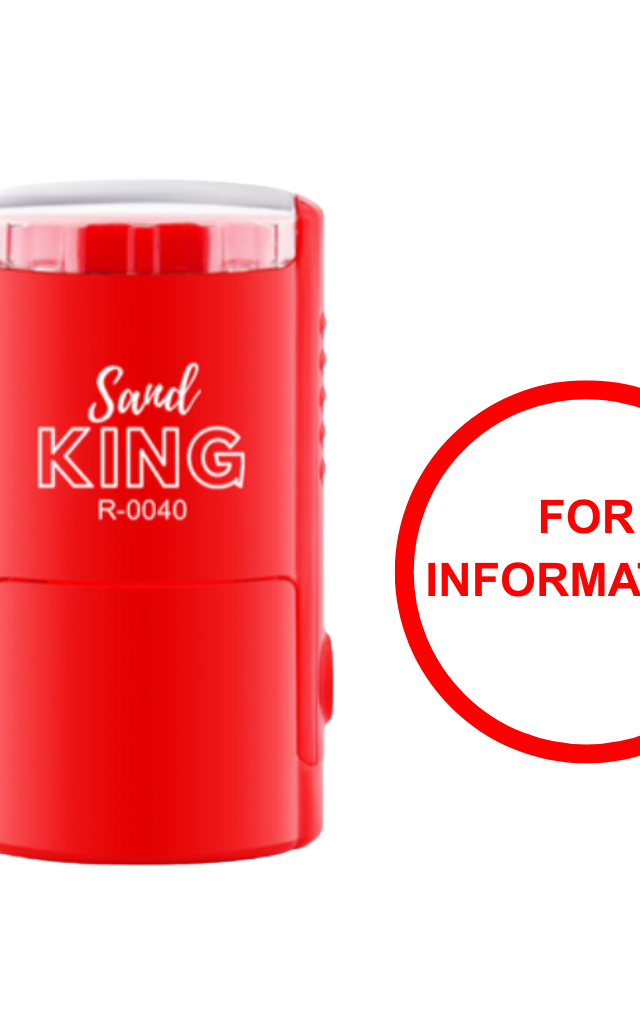 ตรายางหมึกในตัว Sand KING For Information สีแดง ใช้งานง่าย