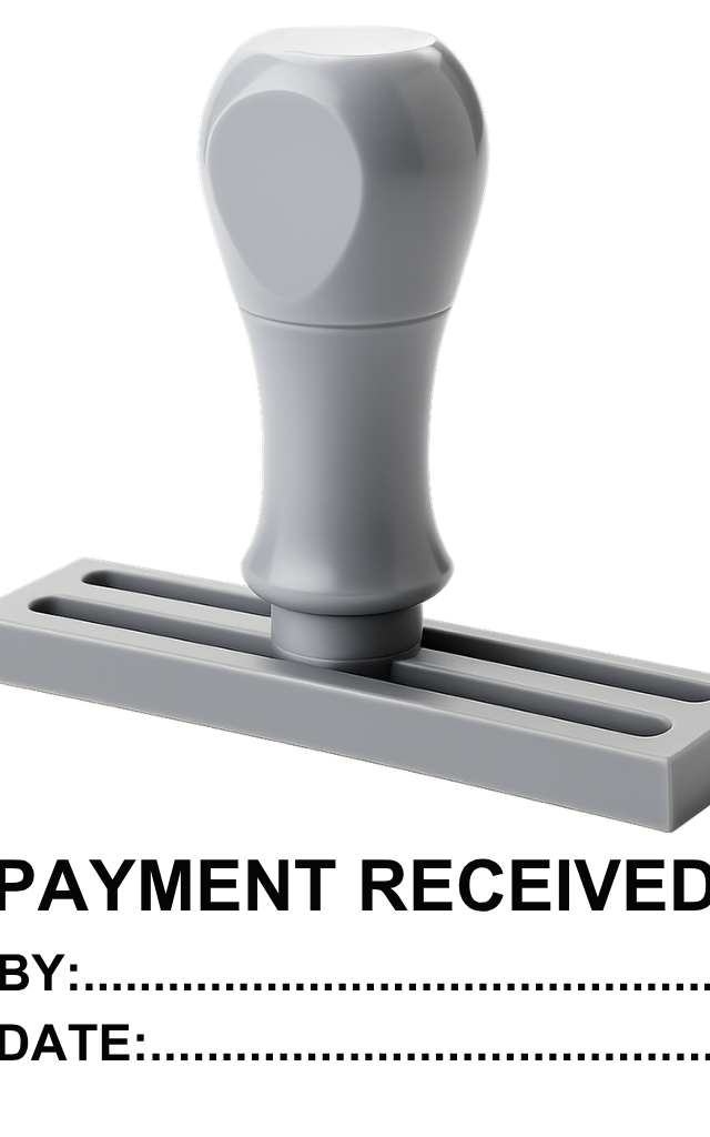 ตรายาง Payment Received - ตรายางรับเงินแล้ว มีช่องกรอกข้อมูล