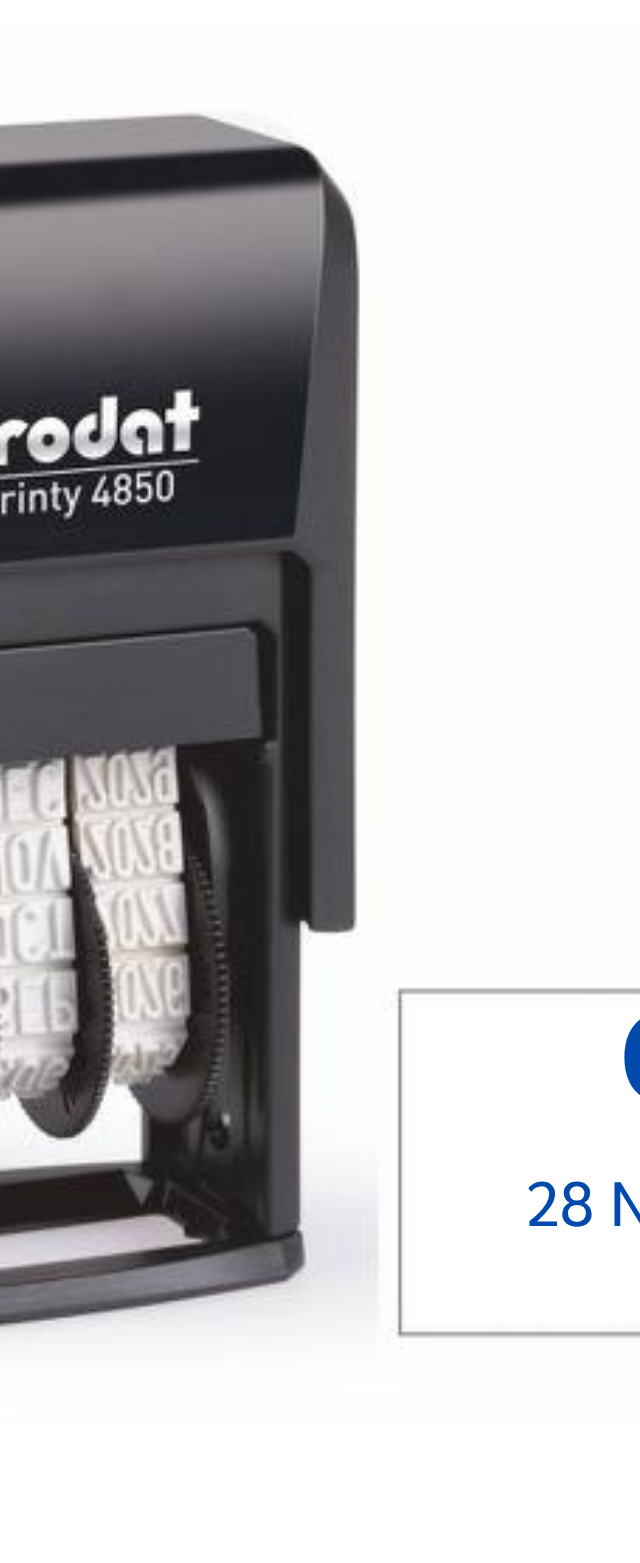 ตรายางวันที่ Trodat Printy 4850 พร้อมข้อความ OK (หมึกในตัว)