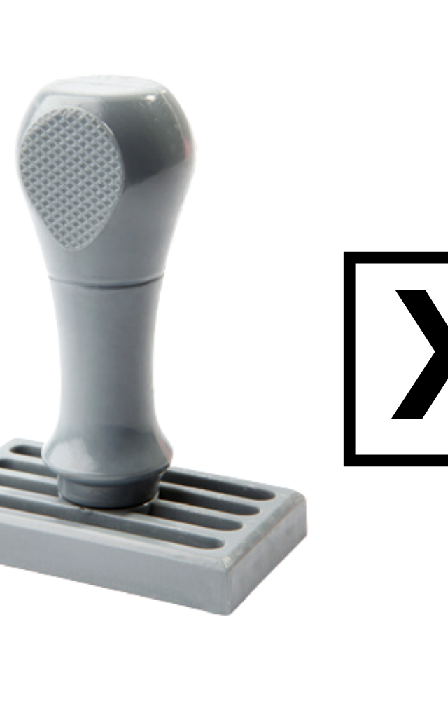 ตรายางสำเร็จรูป 'X' พร้อมช่องสี่เหลี่ยม ตรวจงาน ผลโหวต (199 บาท)