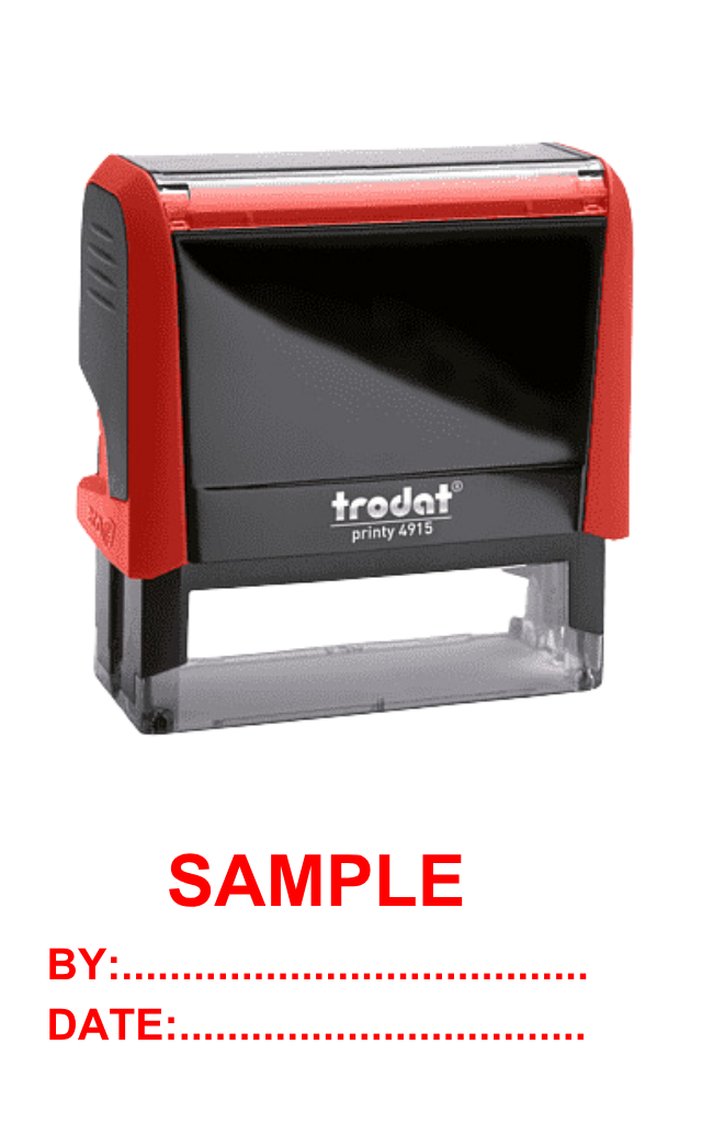 ตรายางหมึกในตัว Trodat Printy 4915 ลาย SAMPLE by: date: