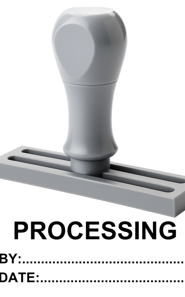 ตรายางสำเร็จรูป PROCESSING BY: DATE: จัดการเอกสารง่ายขึ้น