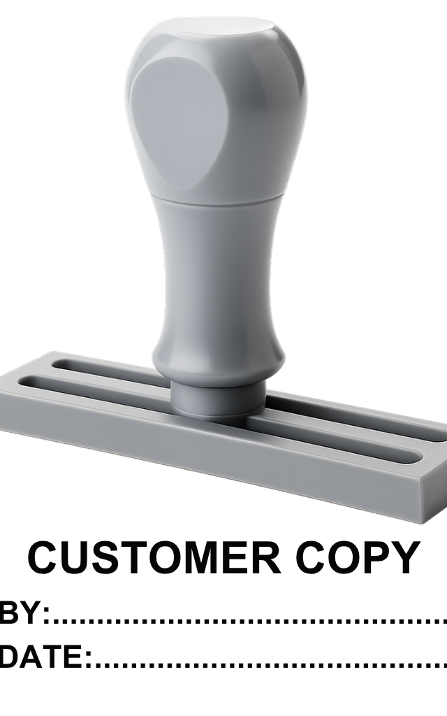 ตรายางข้อความสำเร็จรูป CUSTOMER COPY BY: DATE: จัดส่งทั่วไทย