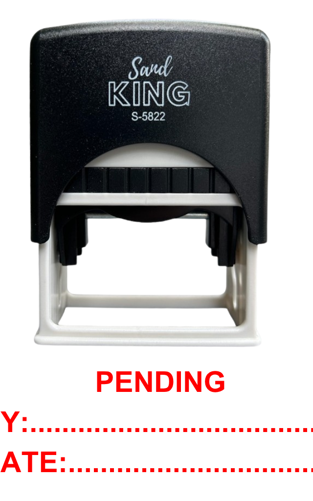 ตรายางหมึกในตัว PENDING + BY: + DATE: พร้อมใช้ ลดเวลา