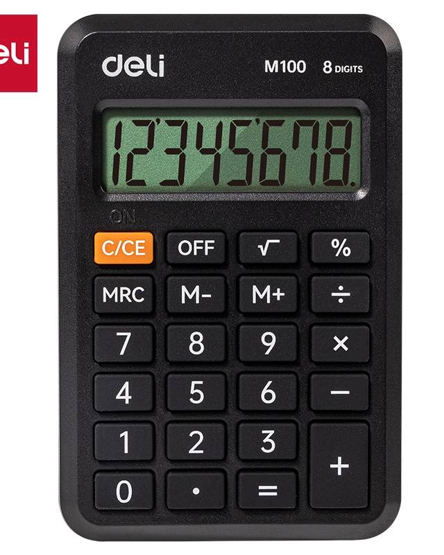 เครื่องคิดเลข Deli M100 - จอ 8 หลัก พกพาง่าย