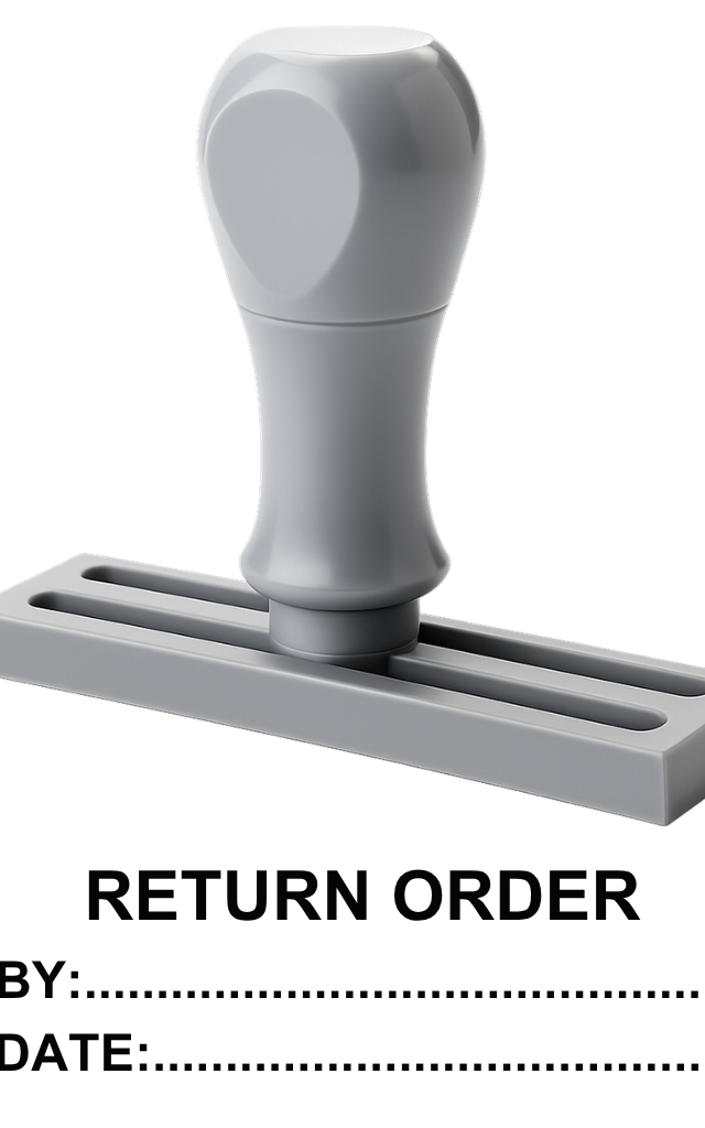 ตรายาง RETURN ORDER ตรายางไม้ ข้อความสำเร็จรูป