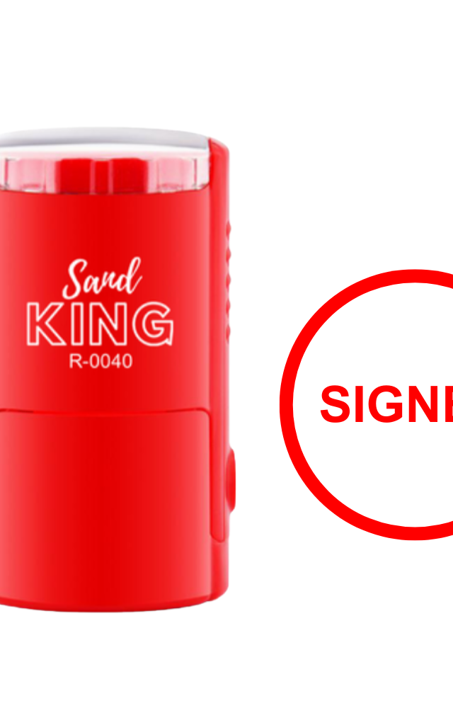 ตรายางหมึกในตัว Sand King R-0040 ข้อความ 'SIGNED'