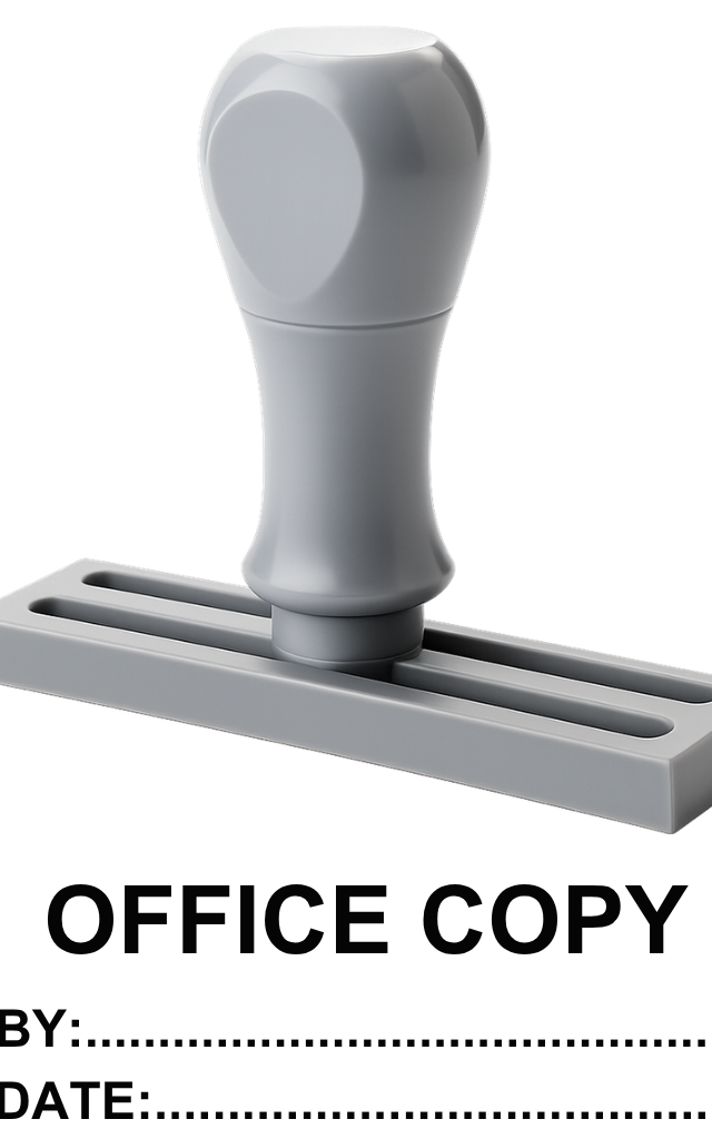 ตรายาง OFFICE COPY พร้อมช่องกรอก BY: และ DATE: (แบบไม้)
