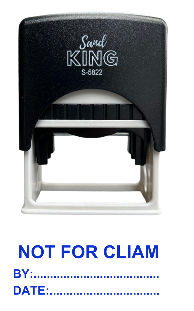 ตรายางหมึกในตัว Sand King S-5822: NOT FOR CLAIM (BY:, DATE:)