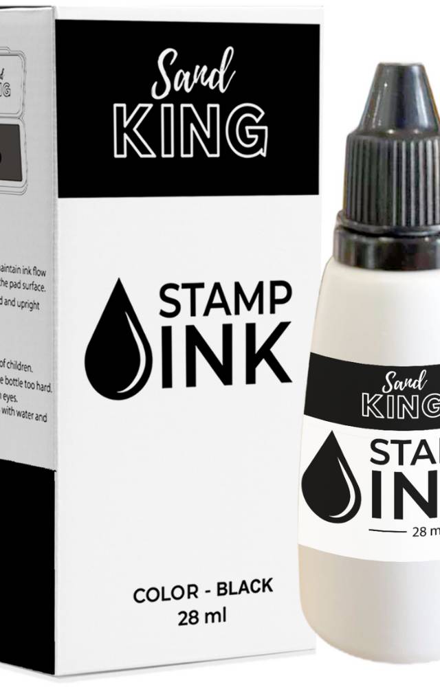 ตรายางหมึกเติม Sand KING สีดำ ขนาด 28ml คมชัด ติดทน