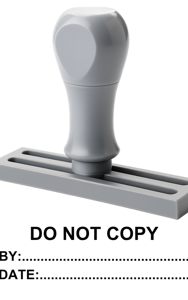 ตรายางข้อความ Do Not Copy พร้อมช่อง By: และ Date: