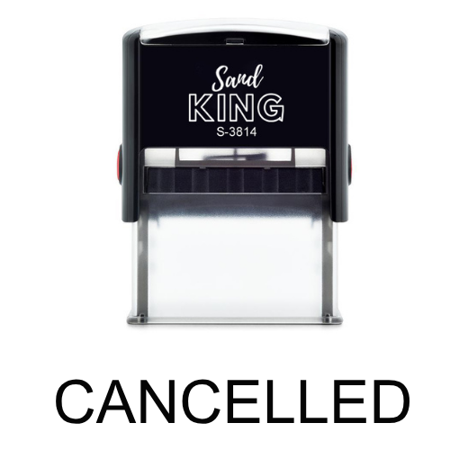 ตรายางหมึกในตัวข้อความ CANCELLED ตรายางยกเลิกบิลล์ สำเร็จรูป