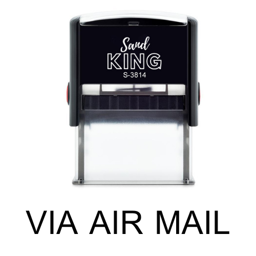 ตรายางหมึกในตัวข้อความ VIA AIR MAIL ส่งทางอากาศ