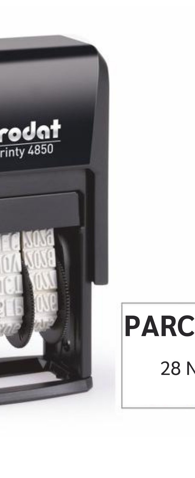 ตรายางหมึกในตัว Trodat Printy 4850 พร้อมข้อความ 'PARCEL POST'