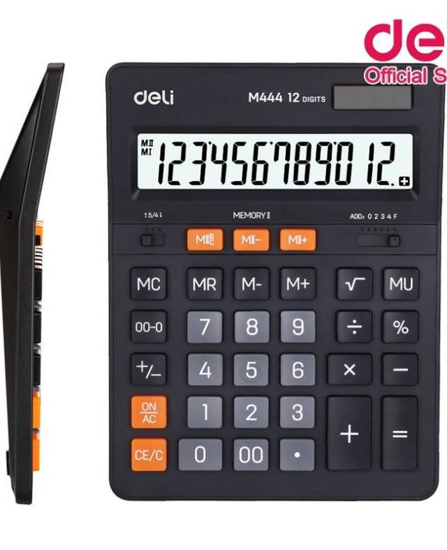 เครื่องคิดเลข Deli M444 12 หลัก สีดำ