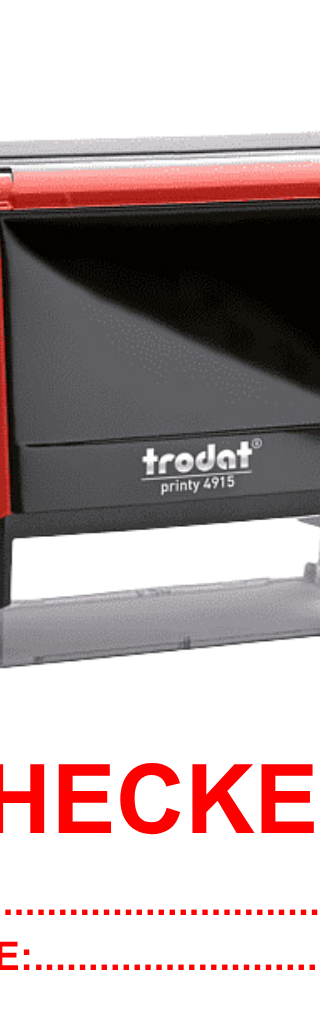 ตรายางหมึกในตัว ตรวจแล้ว Checked By-Date รุ่น Trodat Printy 4915