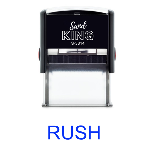 ตรายางหมึกในตัว “RUSH” คำว่า RUSH ใช้สำหรับเอกสารด่วน