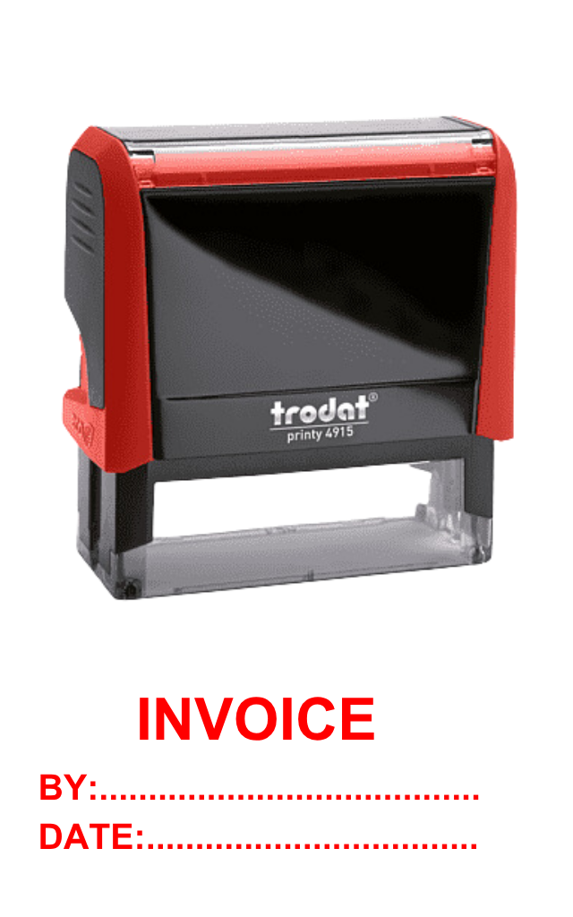 ตรายางหมึกในตัว Trodat 4915 ทรงสี่เหลี่ยม ข้อความ INV BY DATE