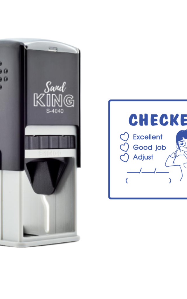 ตรายางหมึกในตัว ตรวจงาน Checked มีช่องเขียน feedback