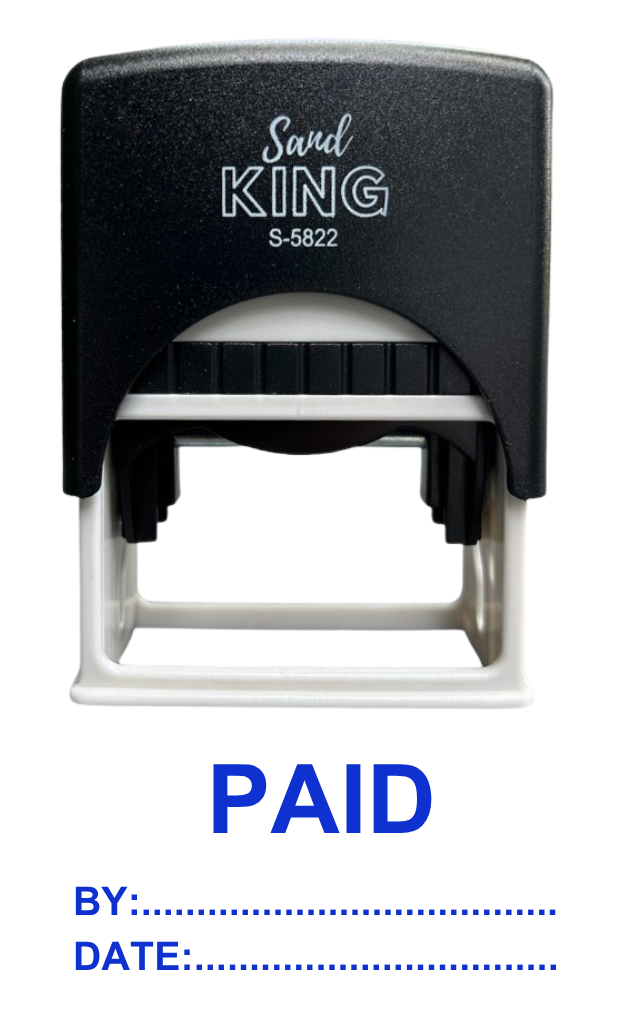 ตรายางหมึกในตัว PAID by: Date: Sand King S-5822