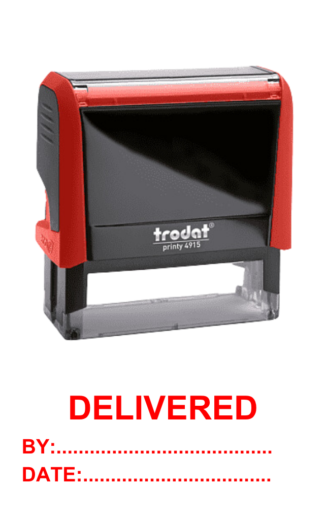 ตรายางหมึกในตัว Trodat Printy 4915 “DELIVERED BY… DATE…”