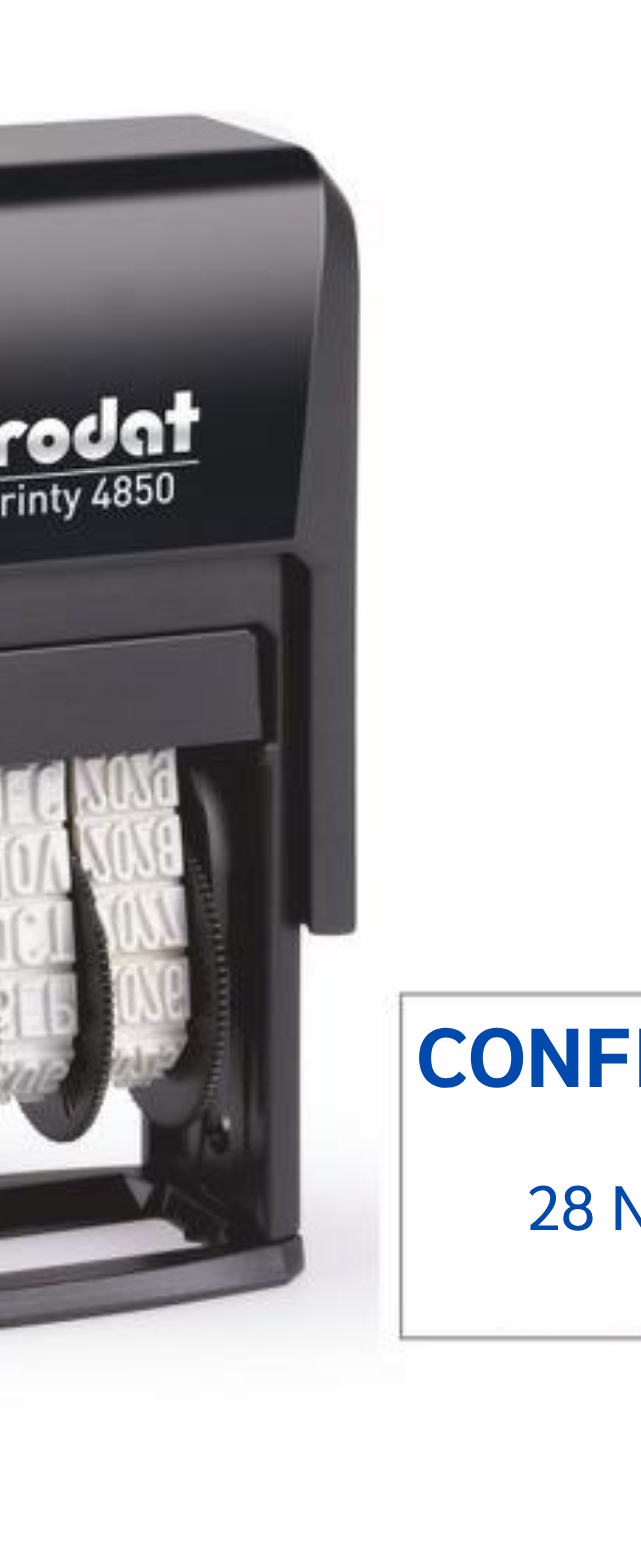 ตรายางหมึกในตัว Trodat Printy 4850 วันที่และข้อความ ปรับเปลี่ยนเองได้