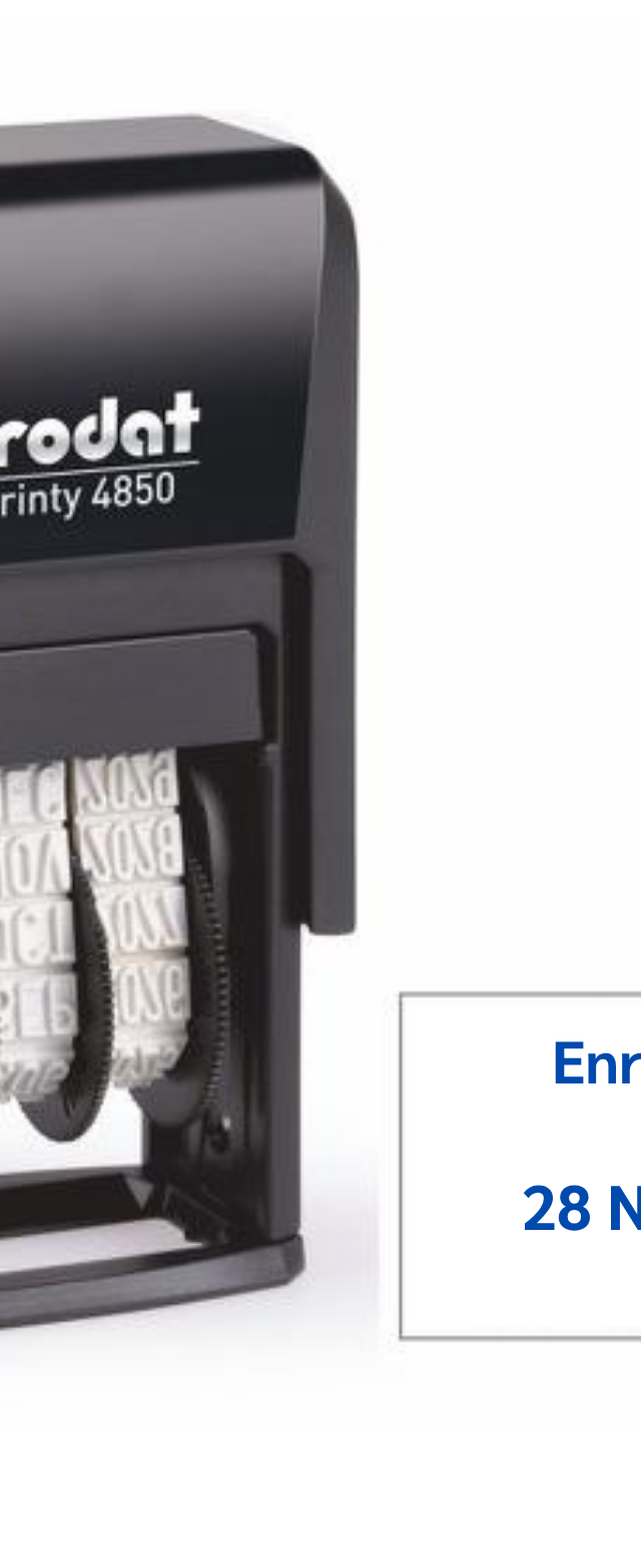 ตรายางวันที่ Trodat Printy 4850 พร้อมข้อความ (Enrolled on)