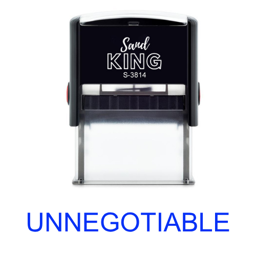 ตรายางหมึกในตัวคำว่า "UNNEGOTIABLE" ใช้สะดวก พกพาง่าย